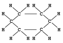 Cyclohexan, ein ringförmiger Kohlenwasserstoff