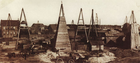 Erdölfeld Oelheim bei Brauschweig um 1890