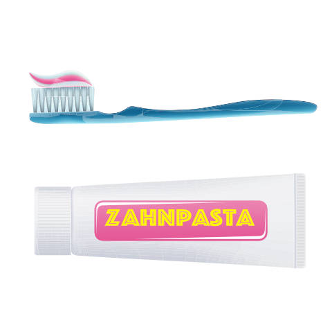 Zahnpasta mit Zahnbürste